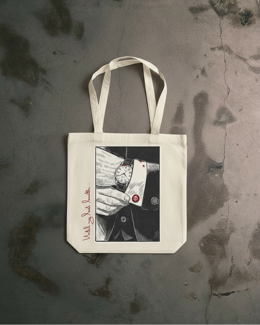 comic of a gentleman tote bag.