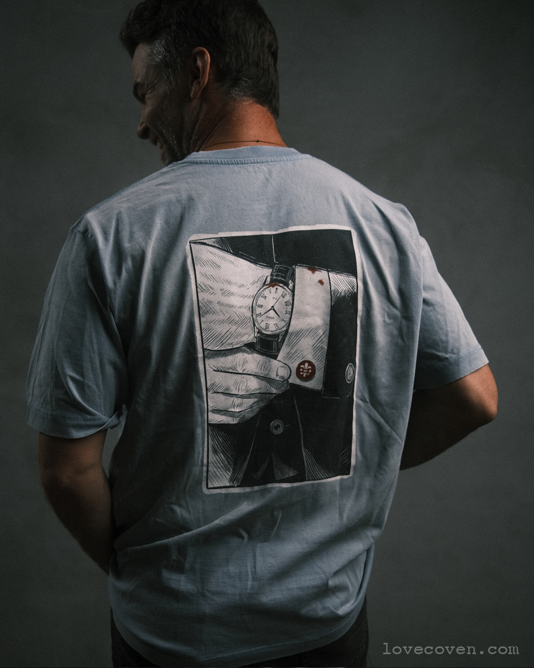 comic of a gentleman vintage tee- blue stone