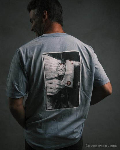 comic of a gentleman vintage tee- blue stone